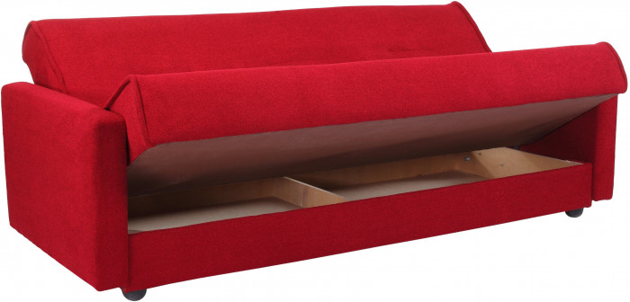 Раскладной диван-кровать, прямой, книжка, цвет красный, Милан 140