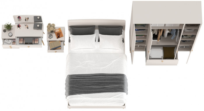 Афина Спальня 29-1400, кашемир серый