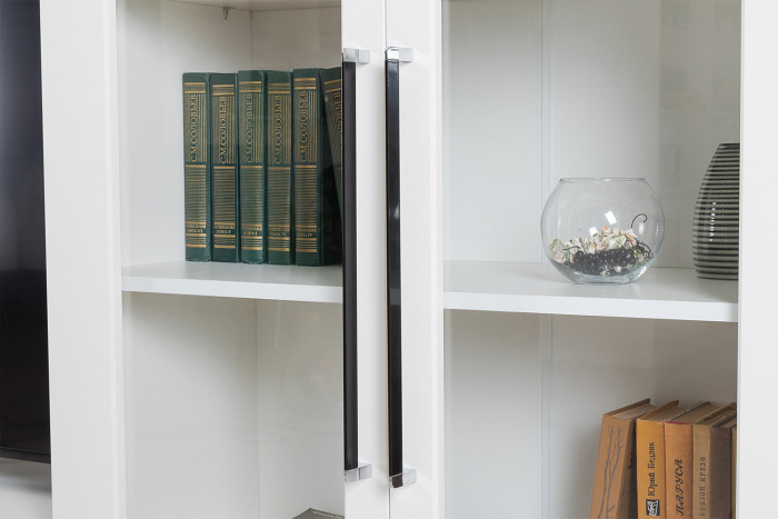 Валенсия Гостиная № 095, ЛДСП белый шагрень/МДФ белый шагрень