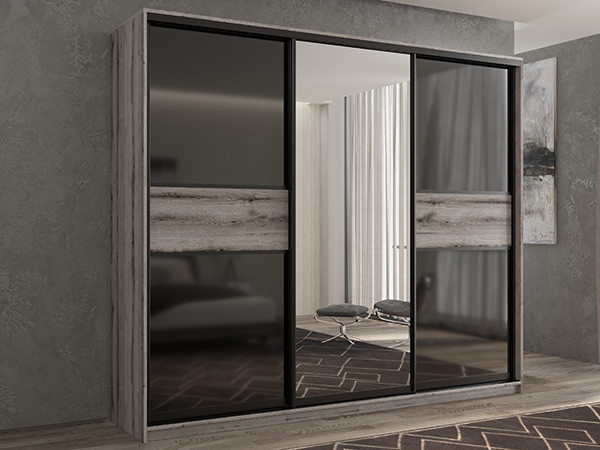 Шкаф-купе Кааппи 9 Эвок Окаменелый 270х45х230 см