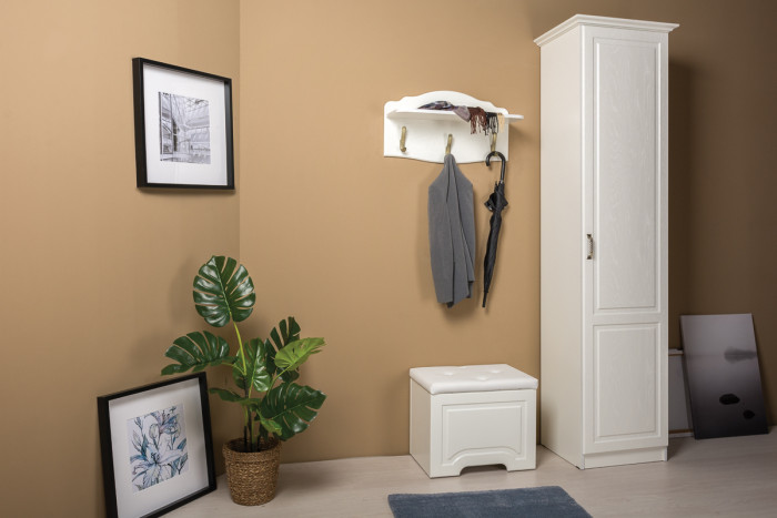 Ливерпуль Пуф 14.02, ясень ваниль/белый/эко-кожа гранд белый