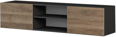 Тумба под ТВ 2Д Альда, Черный/Дуб Велингтон