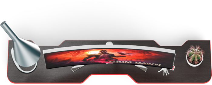 Надстройка для стола компьютерного С-МД-СК5-1400, цвет венге/кромка красная, ШхГхВ 140х30х17,8(15,6) см.