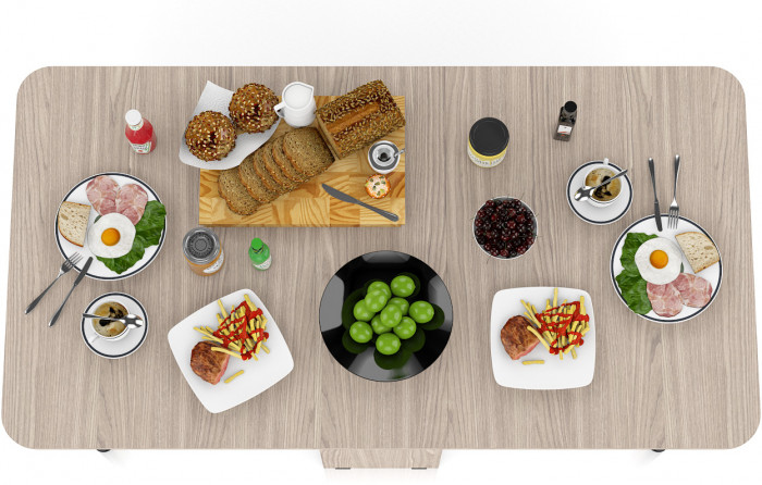 Стол-книжка обеденный МД-СО-04, ясень шимо светлый/ножки хром