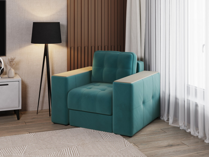 Кресло Нави, Бирюза/Клен кремовый МДФ