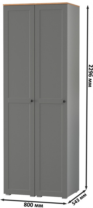 Остин 13.225 Шкаф-пенал 2 шт., серый графит/дуб крафт золотой