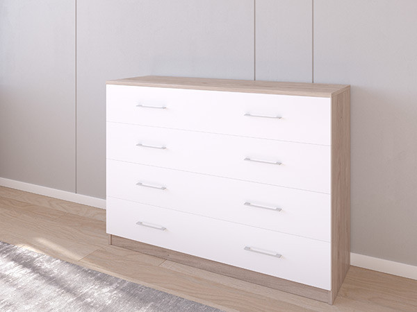 Комод 05/23 120х40х90 Кастелло Серый/Белый