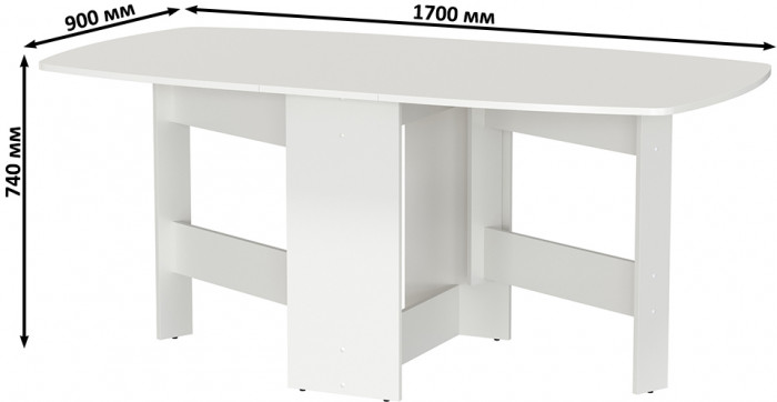 Стол-книжка раскладной 1-65М1бел, белый