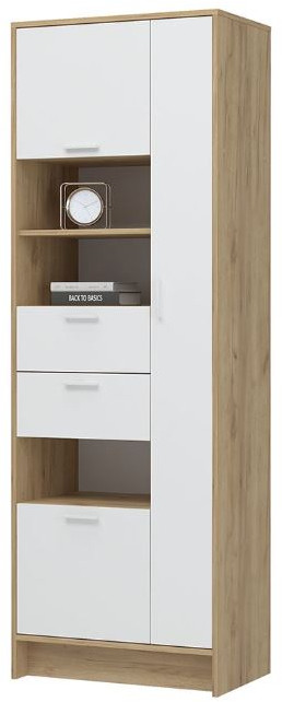 ИРИС ШК-05 Шкаф (685х2000х425) дуб крафт золото/белый