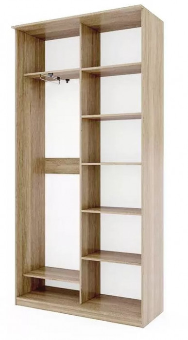 Шкаф купе Модерн 1190х450 2-х дверный 2-х секционный зеркальный с пескоструем №4 ясень