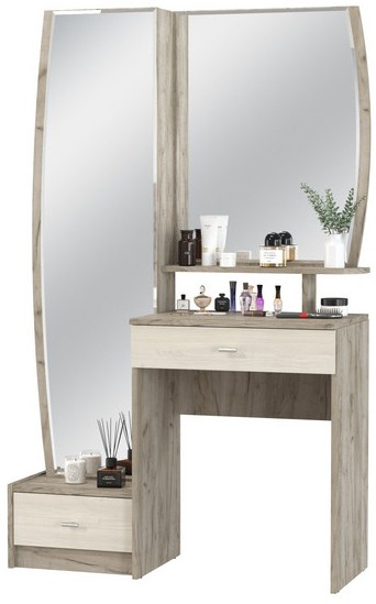 Трюмо 4-25102дкс/скан.д.б. Сицилия, цвет дуб крафт серый/скандинавское дерево белое, ШхГхВ 100,2х43,2х164,5 см., НЕ универсальная сборка