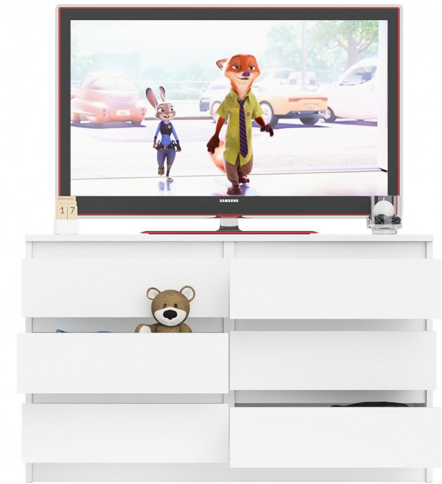 Мори Комод МК1200.6, цвет белый, ШхГхВ 120,4х41х73 см.