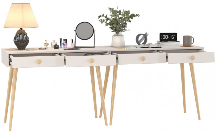 Афина Спальня Стол х 2, кашемир серый