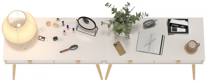 Афина Спальня Стол х 2, кашемир серый