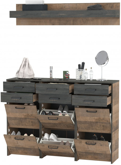 Трувор Прихожая 171, дуб гранж песочный/интра