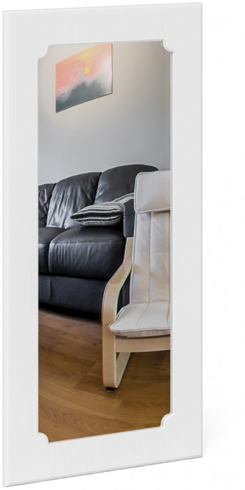 Прихожая П-6 Тумба + Зеркало, венге/фасады МДФ белое дерево фрезеровка ромб