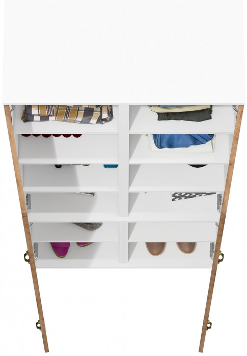 Лидер-8 Пенал МД 22Б 2 шт., белый шагрень/крафт золото