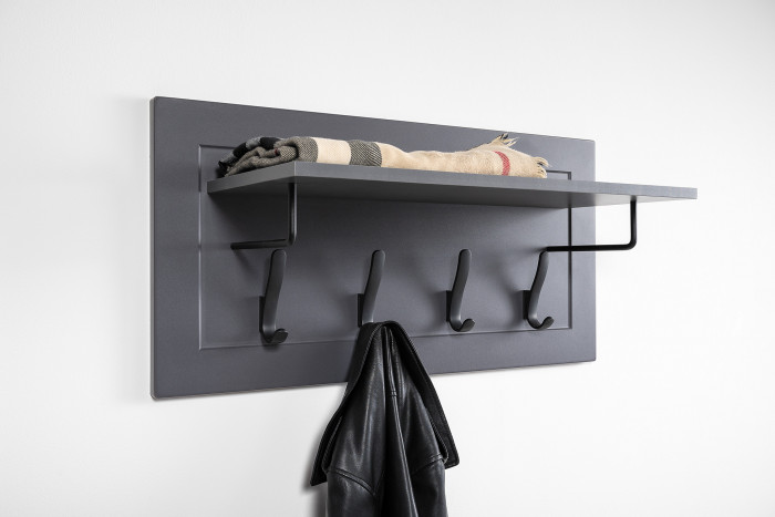 Остин 15.12 Вешалка + 15.12 Вешалка, цвет белый шагрень/серый графит, ШхГхВ 159,4х29,6х39,7 см., универсальная сборка