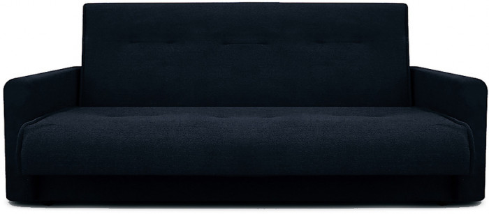 Раскладной диван-кровать, прямой, книжка, цвет черный, Милан 120