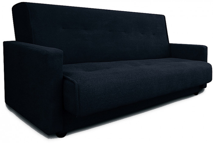 Раскладной диван-кровать, прямой, книжка, цвет черный, Милан 120