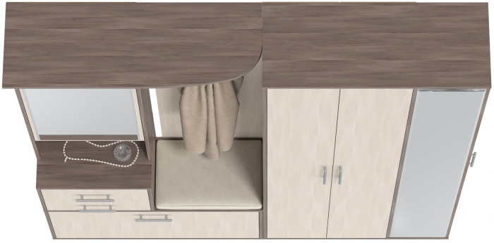 Прихожая Домино 5, цвет бодега тёмный/бодега светлый, ШхГхВ 188х36х202 см., универсальная сборка