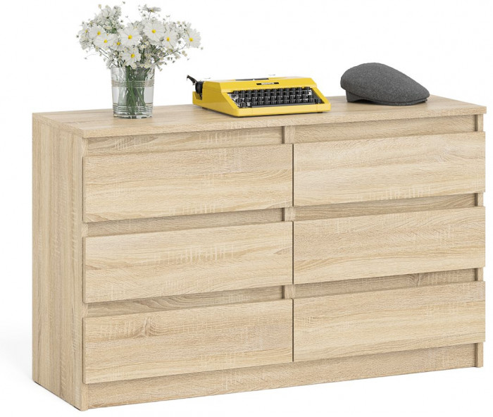 Мори Комод МК1200.6, цвет дуб сонома, ШхГхВ 120,4х41х73 см.