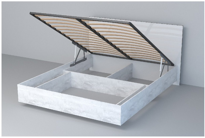 Кровать 1,4 арт.031 (ЛДСП) ПМ. (Бетон Светлый/Камень Темный)