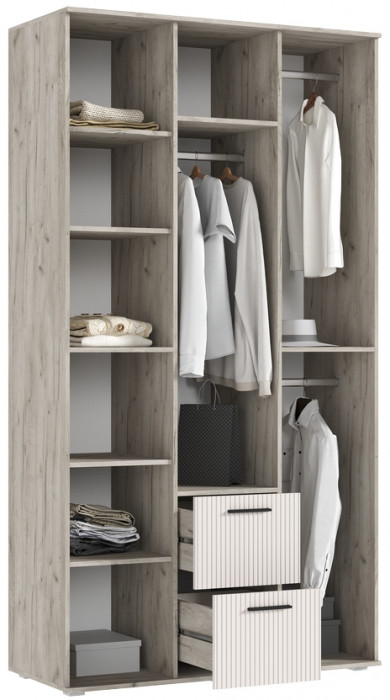 Сильвия Шкаф 3-х створчатый 1200, Крафт серый/Кашемир