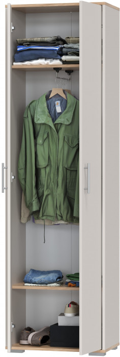 Прихожая 2-3430дкз/к.с Домино - Шкаф для одежды, цвет дуб крафт золотой/кашемир серый, ШхГхВ 60х36х202 см.