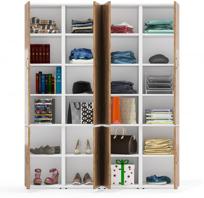 Лидер-8 Пенал МД 22Б 4 шт., белый шагрень/крафт золото