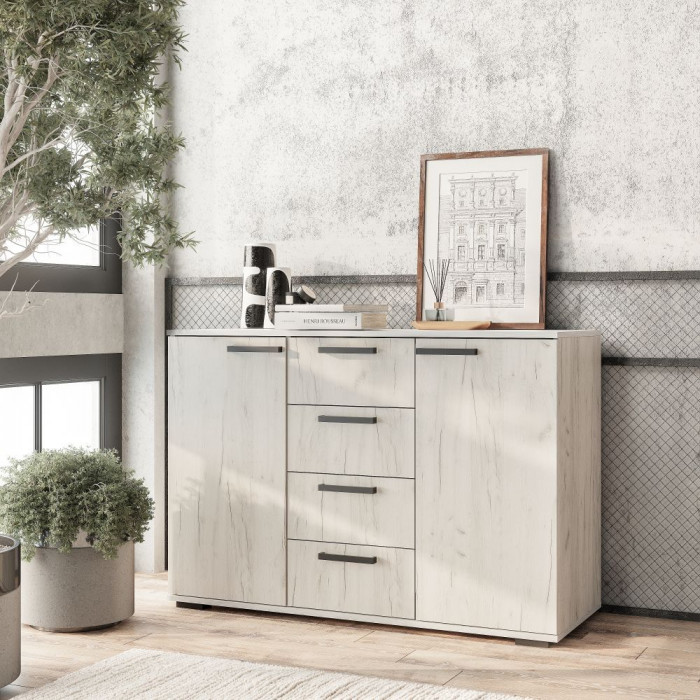 Комод "Стандарт №2" НЕВ (1200х828х460) дуб крафт белый