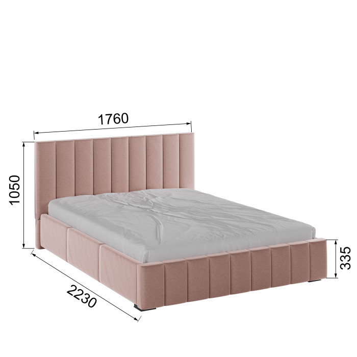 Нега Кровать интерьерная 160 пыльная роза, ортопед
