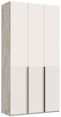 Марвэл Шкаф 3-х створчатый 1200, с доп.ящиками, Крафт серый/Кашемир
