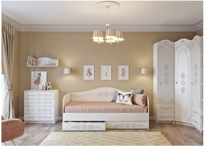 Модульная детская KI-KI композиция 5, Белый/Белое дерево