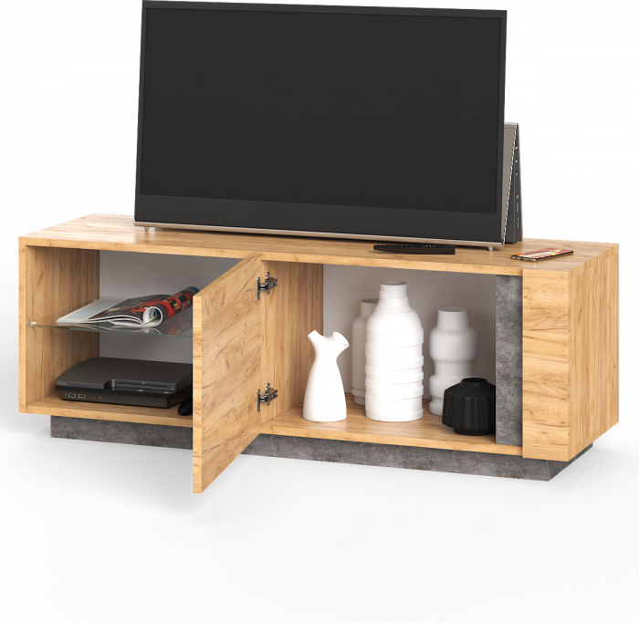 Арчи Тумба 10.85, дуб крафт золотой/камень тёмный