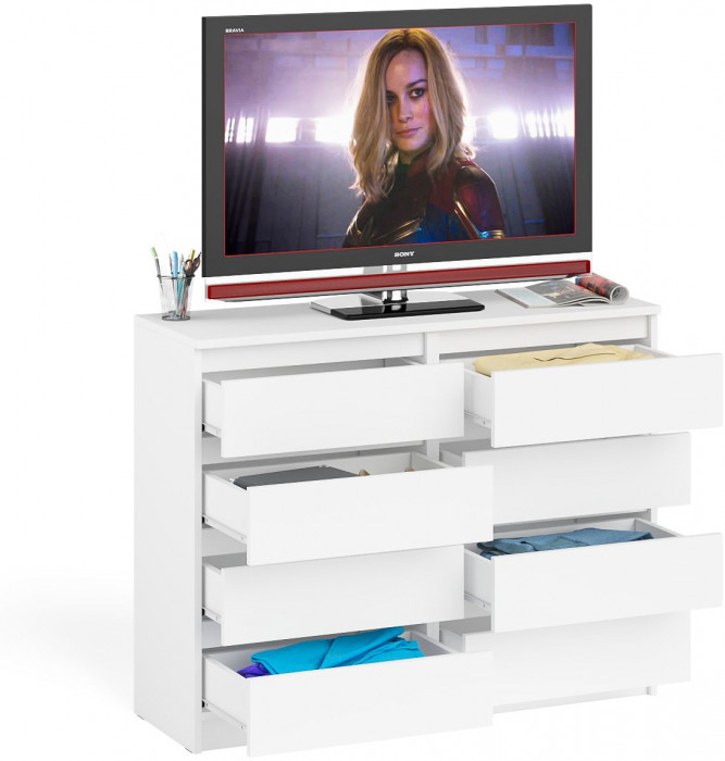 Мори Комод МК1200.8, цвет белый, ШхГхВ 120,4х41х94 см.