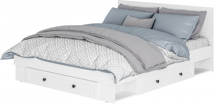 Кровать 1,6 м "Софт" КР-16 (без настила) Белый/Эмаль белая (Ф26)