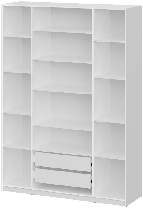 Шкаф распашной с наполнением (13 полок + 2 ящика) ШК 5 (1600), Белый