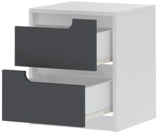Тумба прикроватная Гавана, Белый/Графит серый