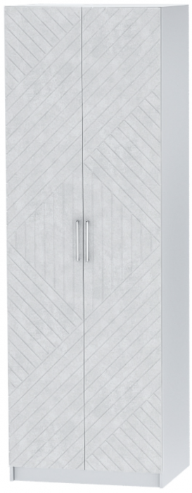 Шкаф двухдверный №1 "Иннэс-7" - Белый/Бетон снежный