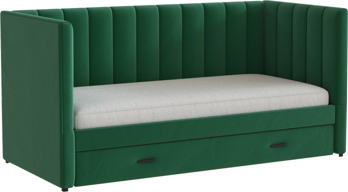 Подростковая кровать "Нега" с бортами (интерьерная), Изумруд