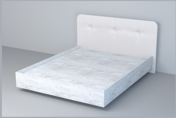 Кровать 1,4 арт.031 (Пуговицы) ЛН. (Дуб Крафт Золотой/К/з Белый Глянец)