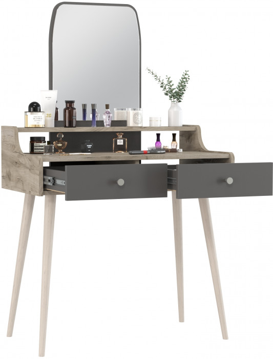 Трюмо 4-25916дкс/граф, дуб крафт серый/графит