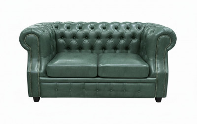 Диван Честер ЛОФТ 2-х местный, зеленый