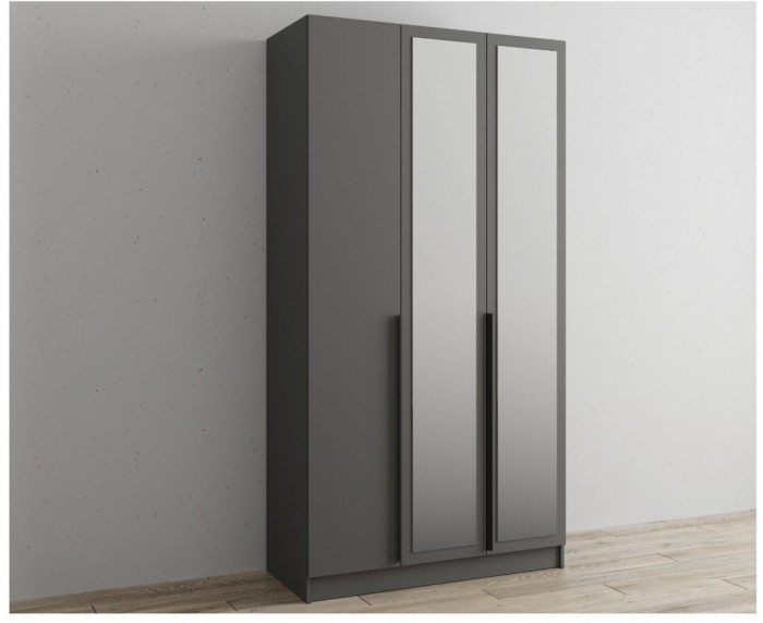 Шкаф Мадрид 1200 с зеркалом графит серый