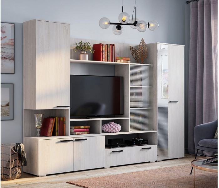 Гостиная "Денди" ГС-02 ясень белый