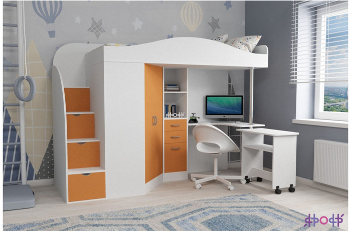 Кровать-чердак Юниор 4 (Винтерберг/Ирис)