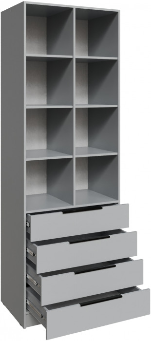 Стеллаж Мадрид (0,8) с 4 ящ., Камень серый