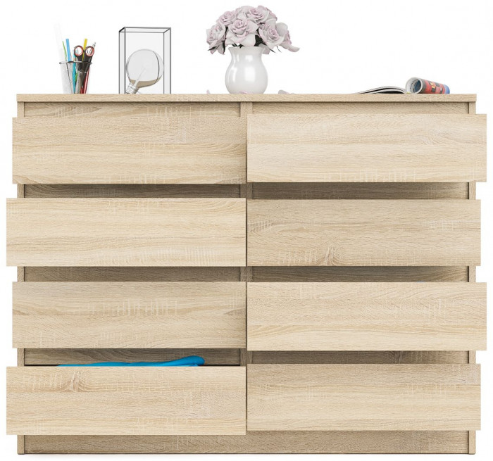 Мори Комод МК1200.8, цвет дуб сонома, ШхГхВ 120,4х41х94 см.