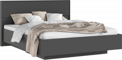 Кровать парящая с ортопед. основанием Марвэл 1,6м с подсветкой, Графит/Браш графит